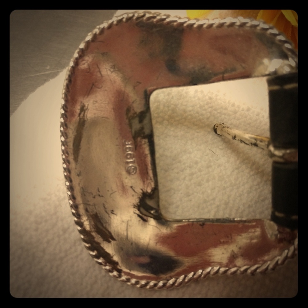 Black leather Western Belt